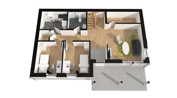 3D Planlösning Villa